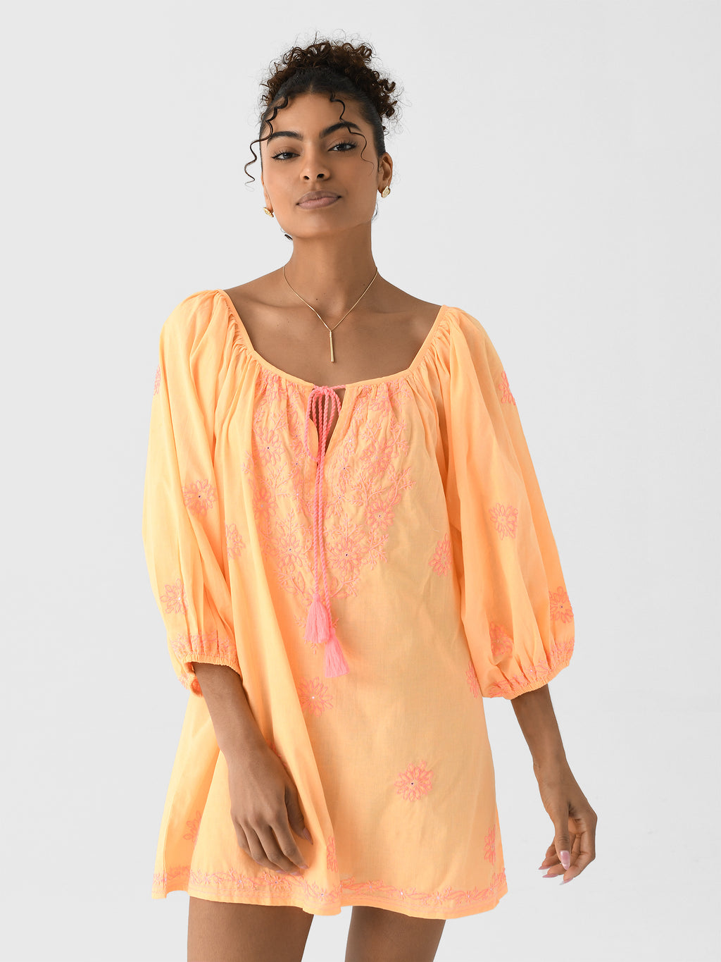 Juliet Dunn Women's Boho Embroidered Cover-Up - Saint Bernard