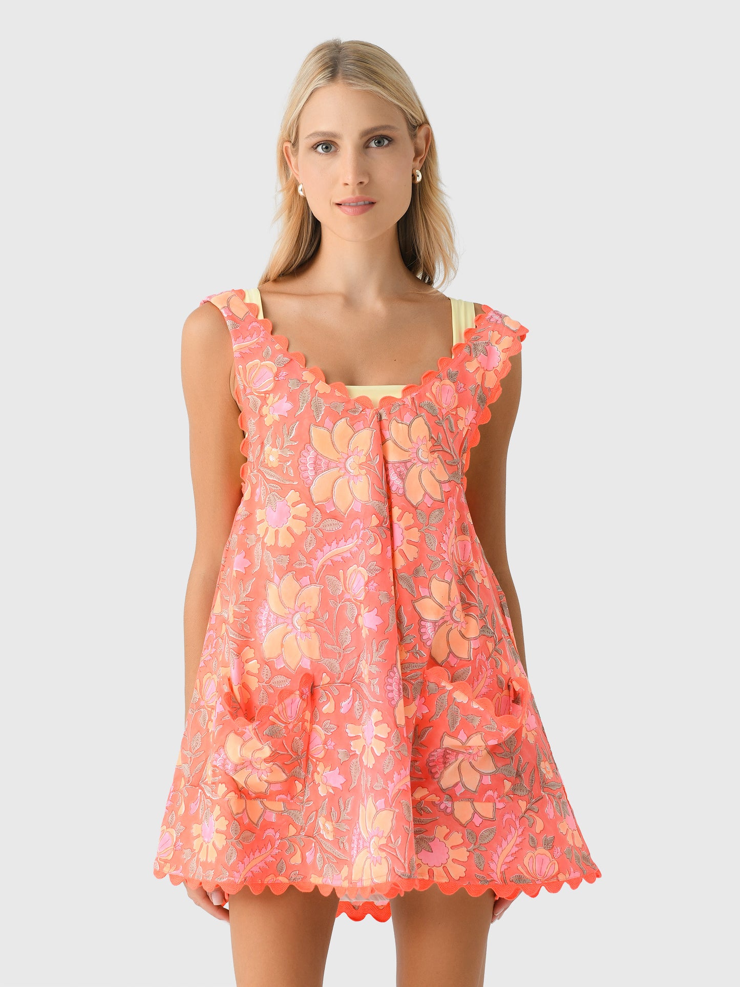 Juliet Dunn Women's Low Back Ric Rac Printed Dress - Saint Bernard