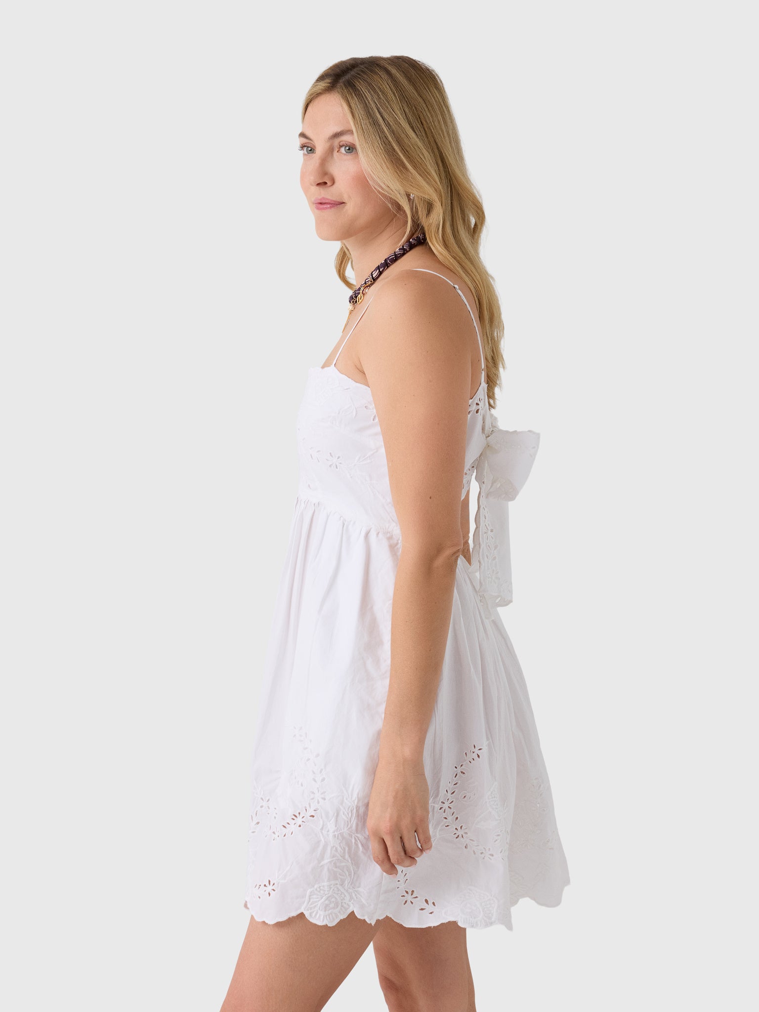 Juliet Dunn Women's Eyelet Embroidered Mini Dress - Saint Bernard
