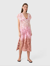 Juliet Dunn Women's Net Narrow Embroidered Poncho - Saint Bernard