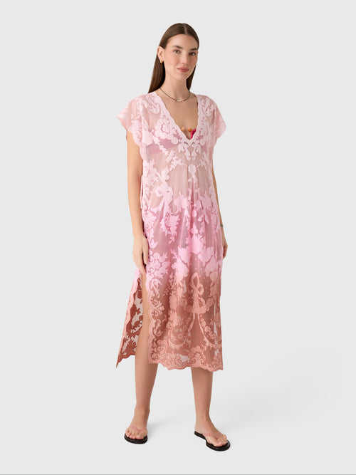 Juliet Dunn Women's Net Narrow Embroidered Poncho