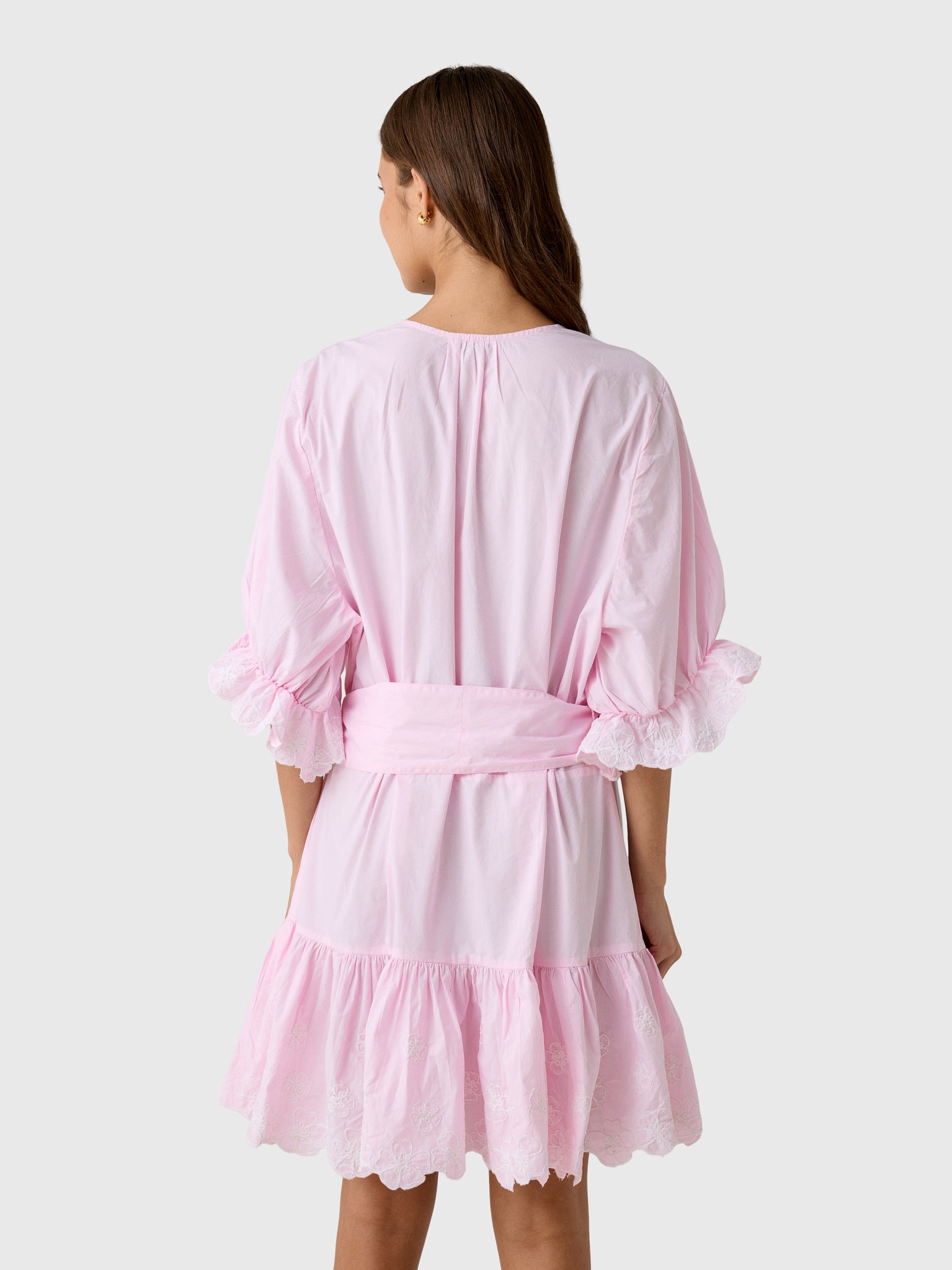 Juliet Dunn Women's Embroidered Tie Waist Mini Dress - Saint Bernard