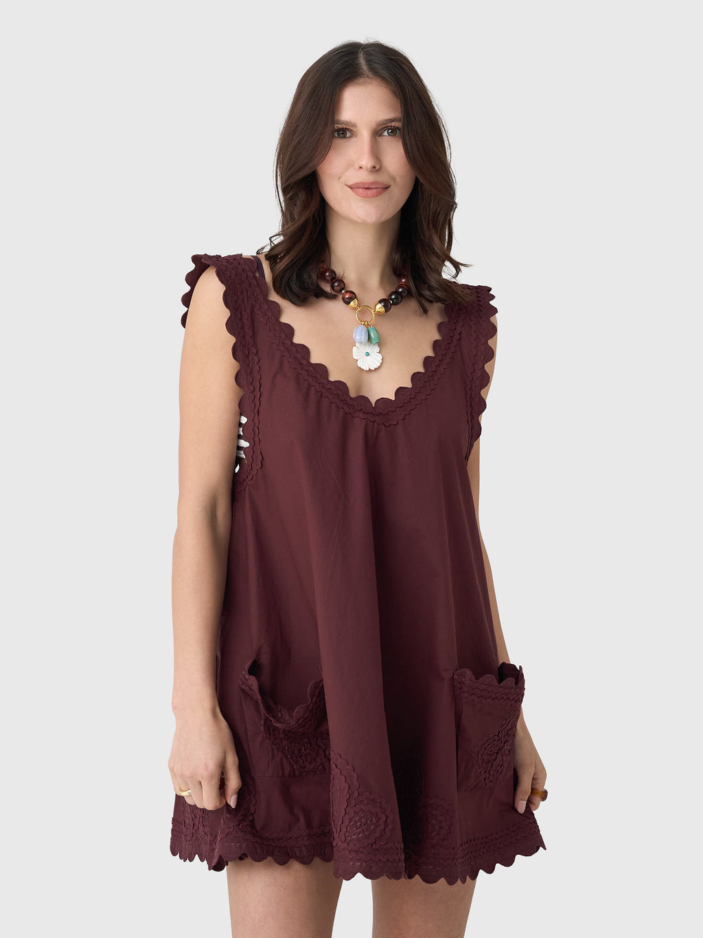 Juliet Dunn Women's Low Back Embroidered Dress