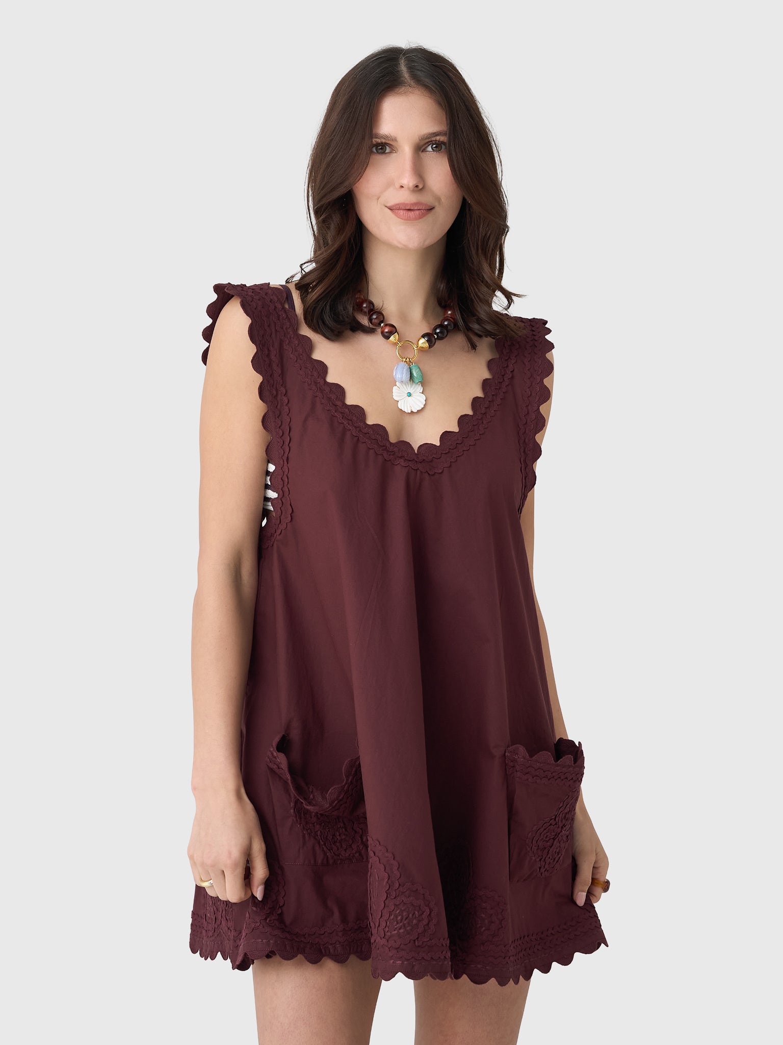 Juliet Dunn Women's Low Back Embroidered Dress