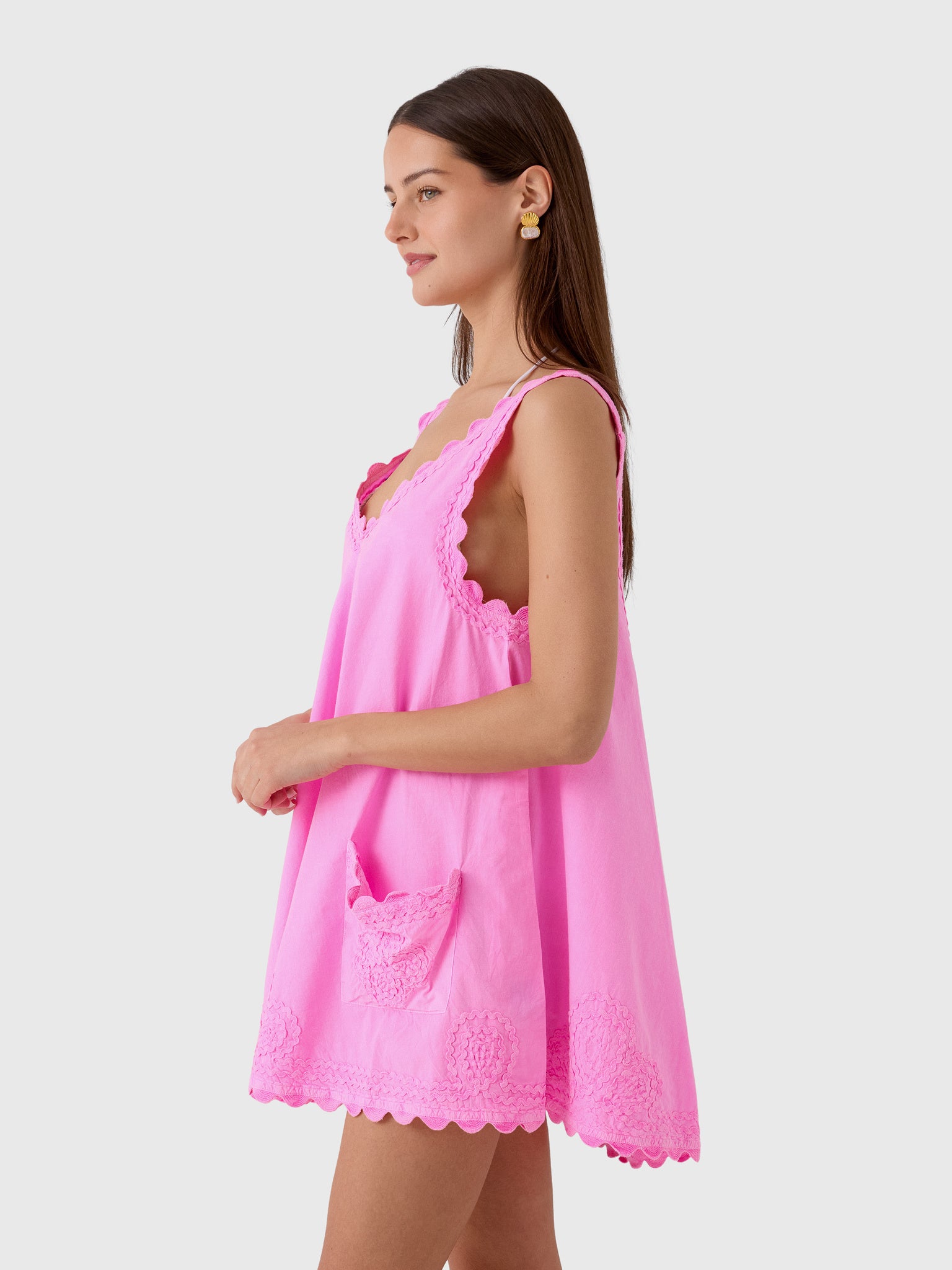 Juliet Dunn Women's Low Back Embroidered Dress - Saint Bernard