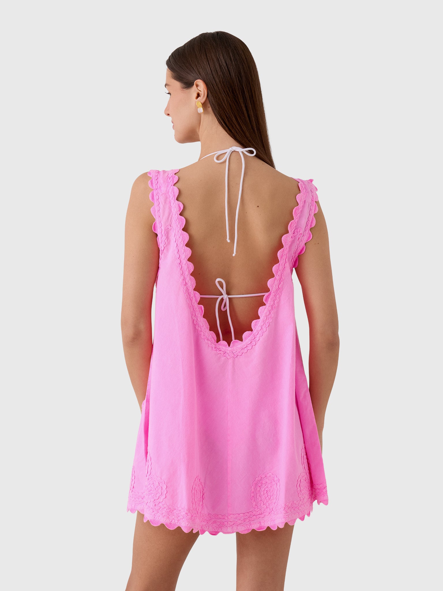 Juliet Dunn Women's Low Back Embroidered Dress - Saint Bernard
