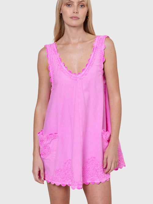 Juliet Dunn Women's Low Back Embroidered Dress