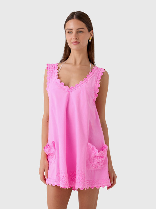 Juliet Dunn Women's Low Back Embroidered Dress