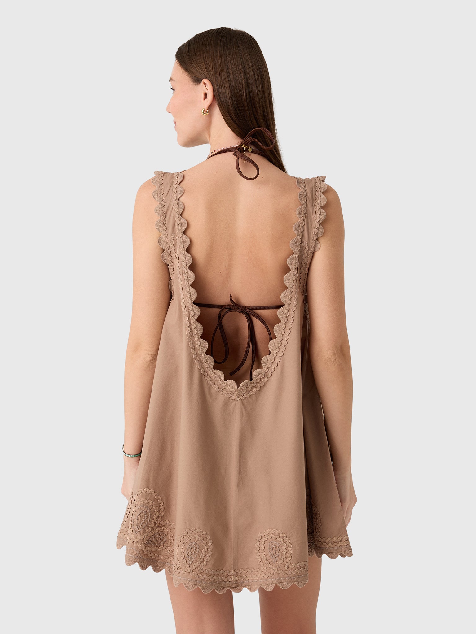 Juliet Dunn Women's Low Back Embroidered Dress - Saint Bernard