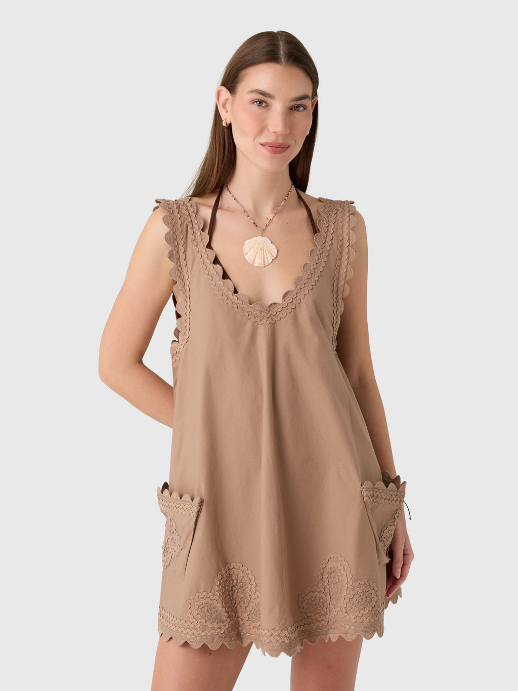 Juliet Dunn Women's Low Back Embroidered Dress - Saint Bernard