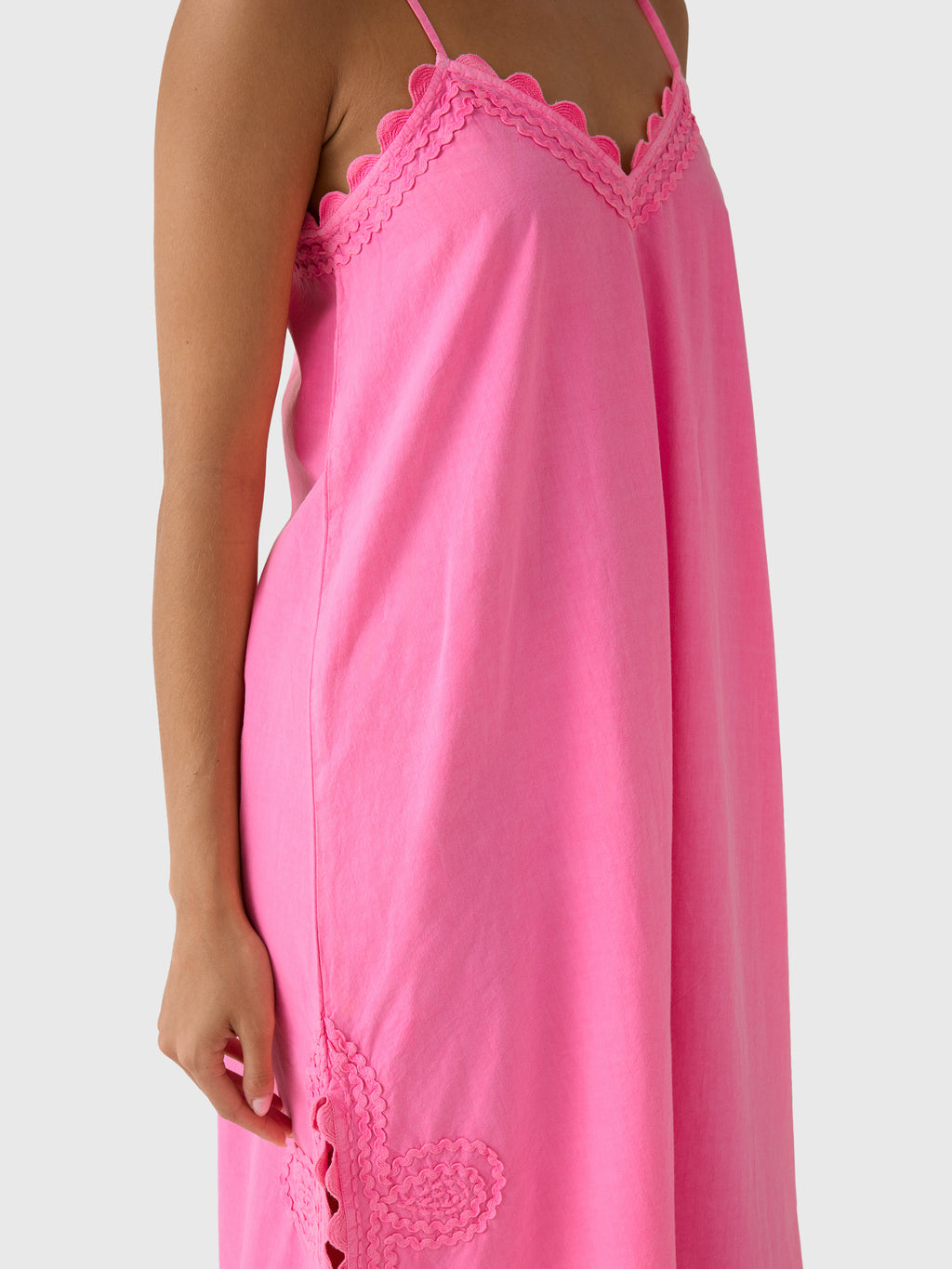 Juliet Dunn Women's Ric Rac Embroidered Slip Dress - Saint Bernard