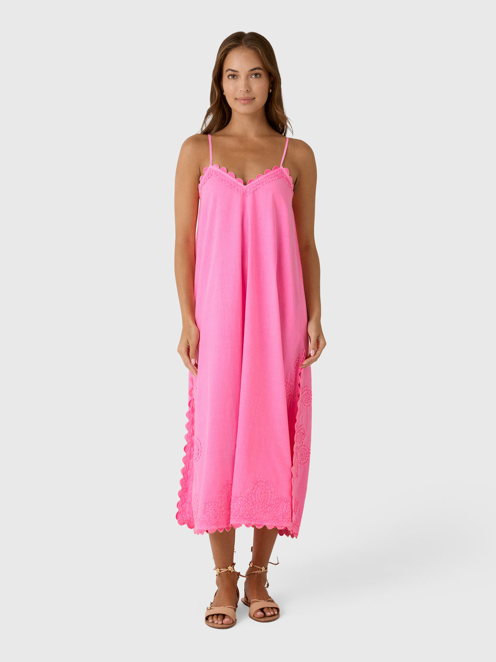 Juliet Dunn Women's Ric Rac Embroidered Slip Dress - Saint Bernard
