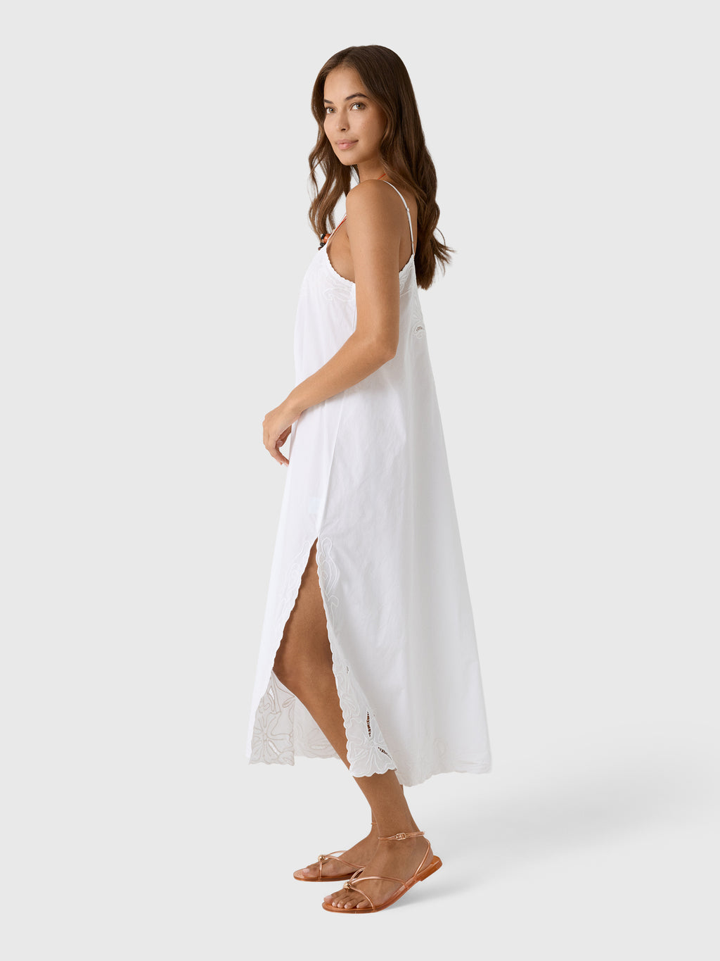 Juliet Dunn Women's Cutwork Embroidered Slip Dress - Saint Bernard