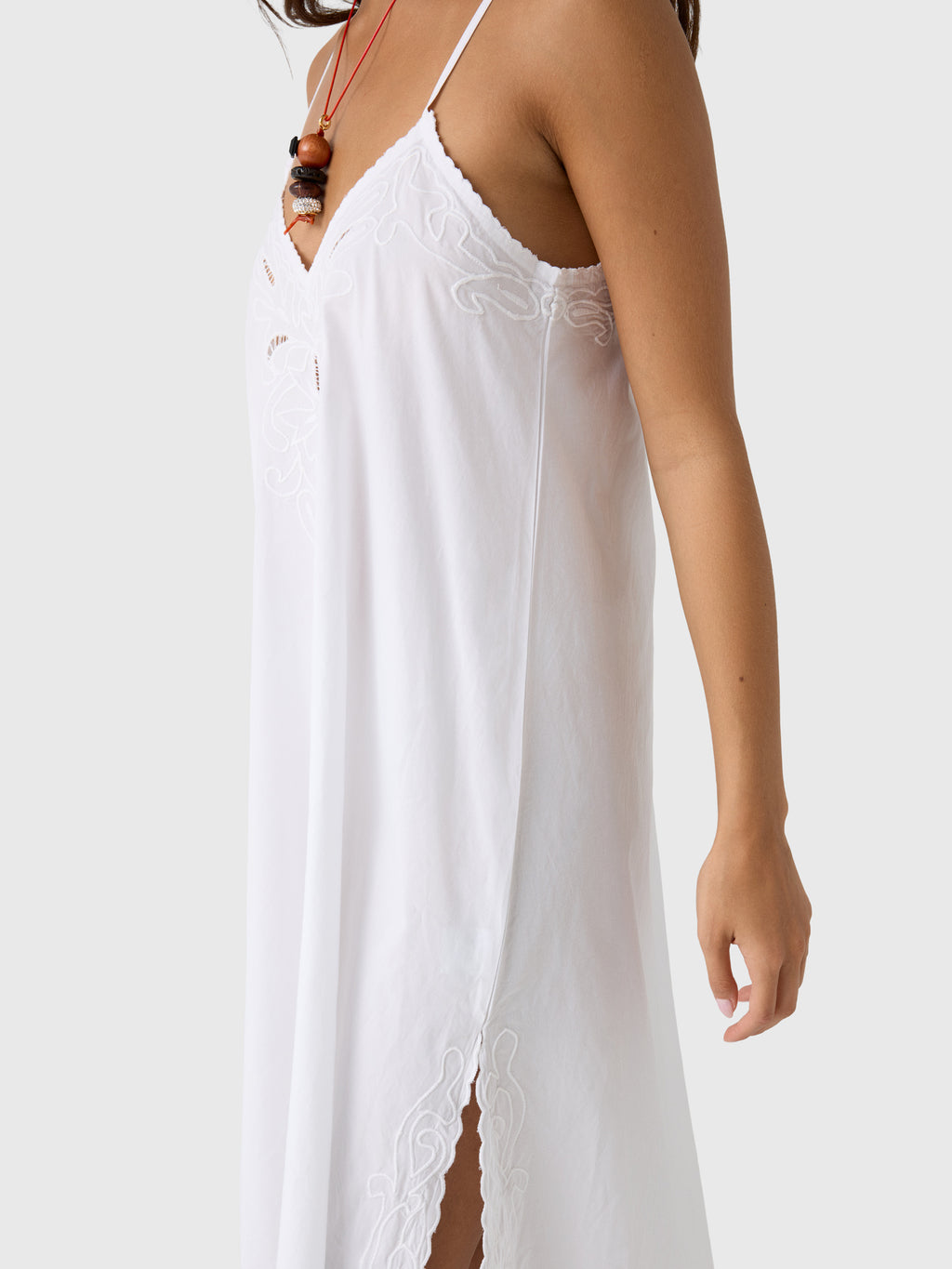 Juliet Dunn Women's Cutwork Embroidered Slip Dress - Saint Bernard