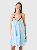 Juliet Dunn Women's Strappy Cutwork Embroidered Dress - Saint Bernard