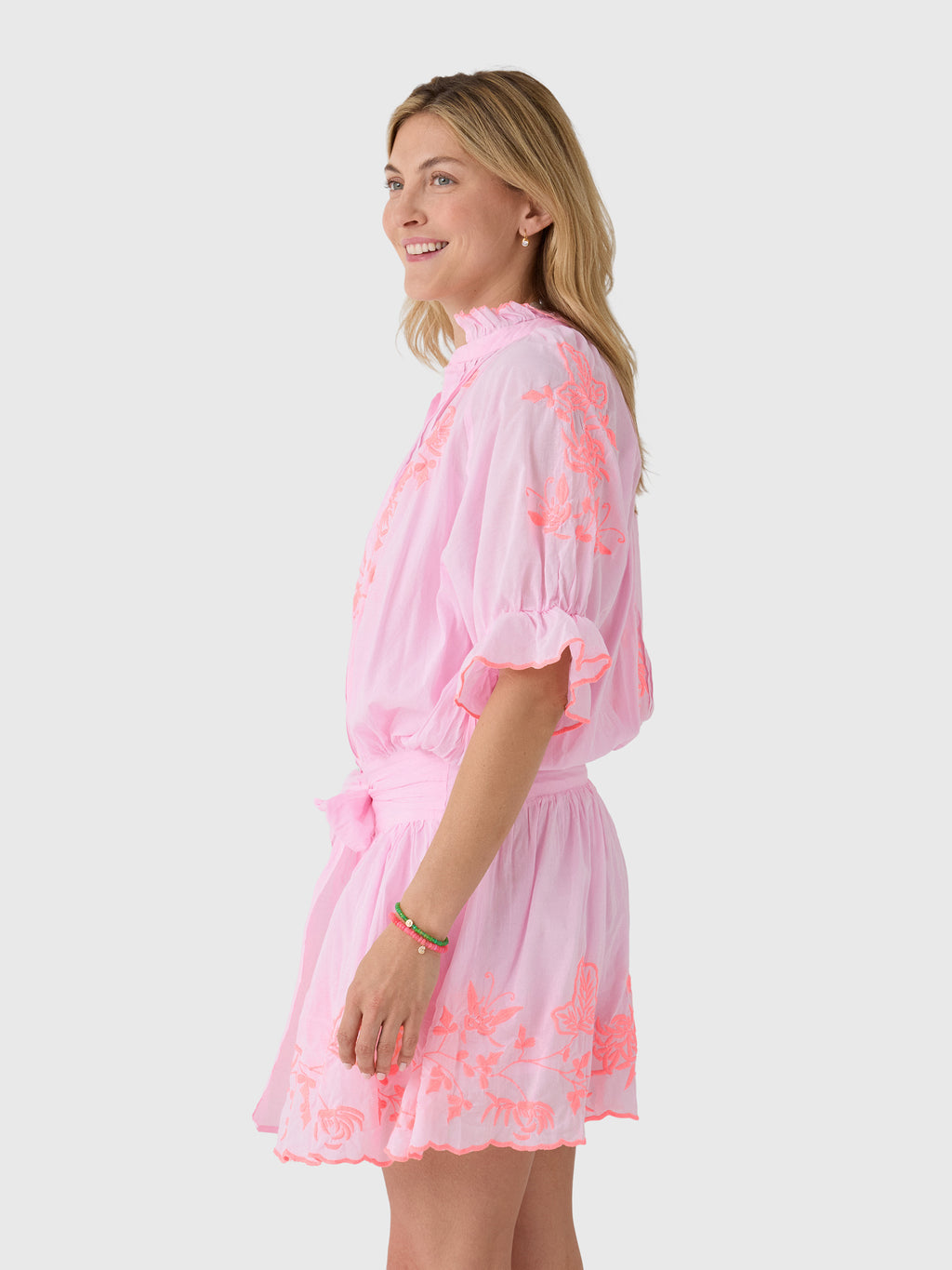 Juliet Dunn Women's Embroidered Blouson Dress - Saint Bernard