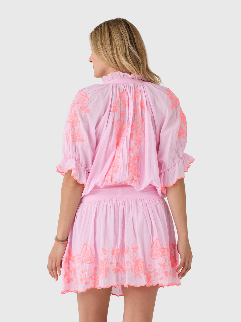 Juliet Dunn Women's Embroidered Blouson Dress - Saint Bernard