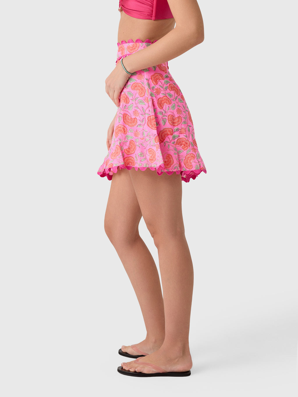 Juliet Dunn Women's Floral Print Frill Short - Saint Bernard