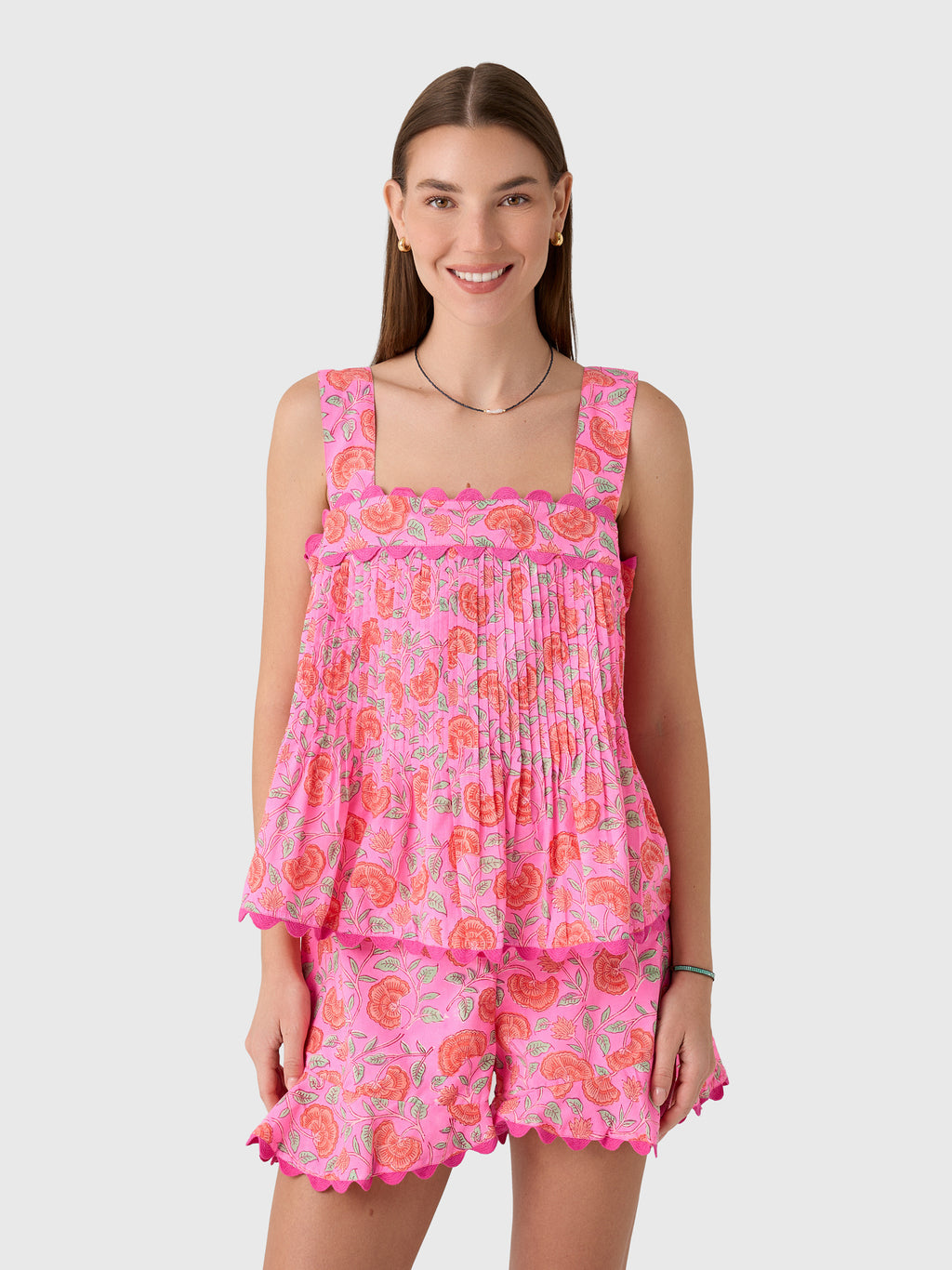 Juliet Dunn Women's Floral Print Top - Saint Bernard