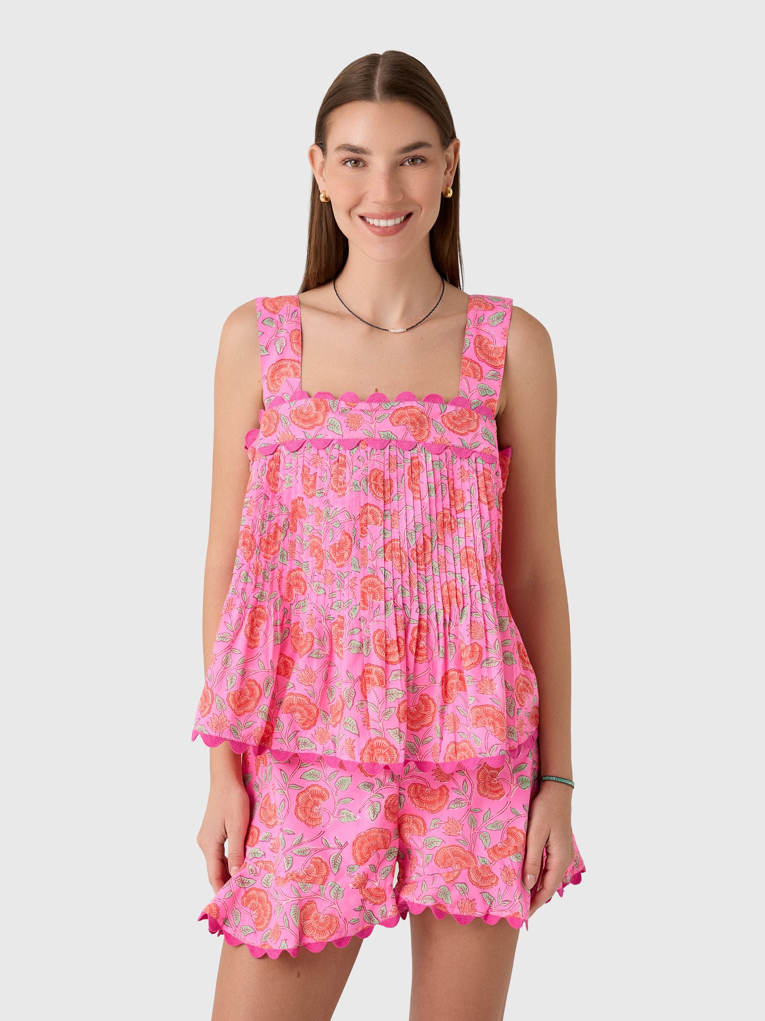 Juliet Dunn Women's Floral Print Top - Saint Bernard