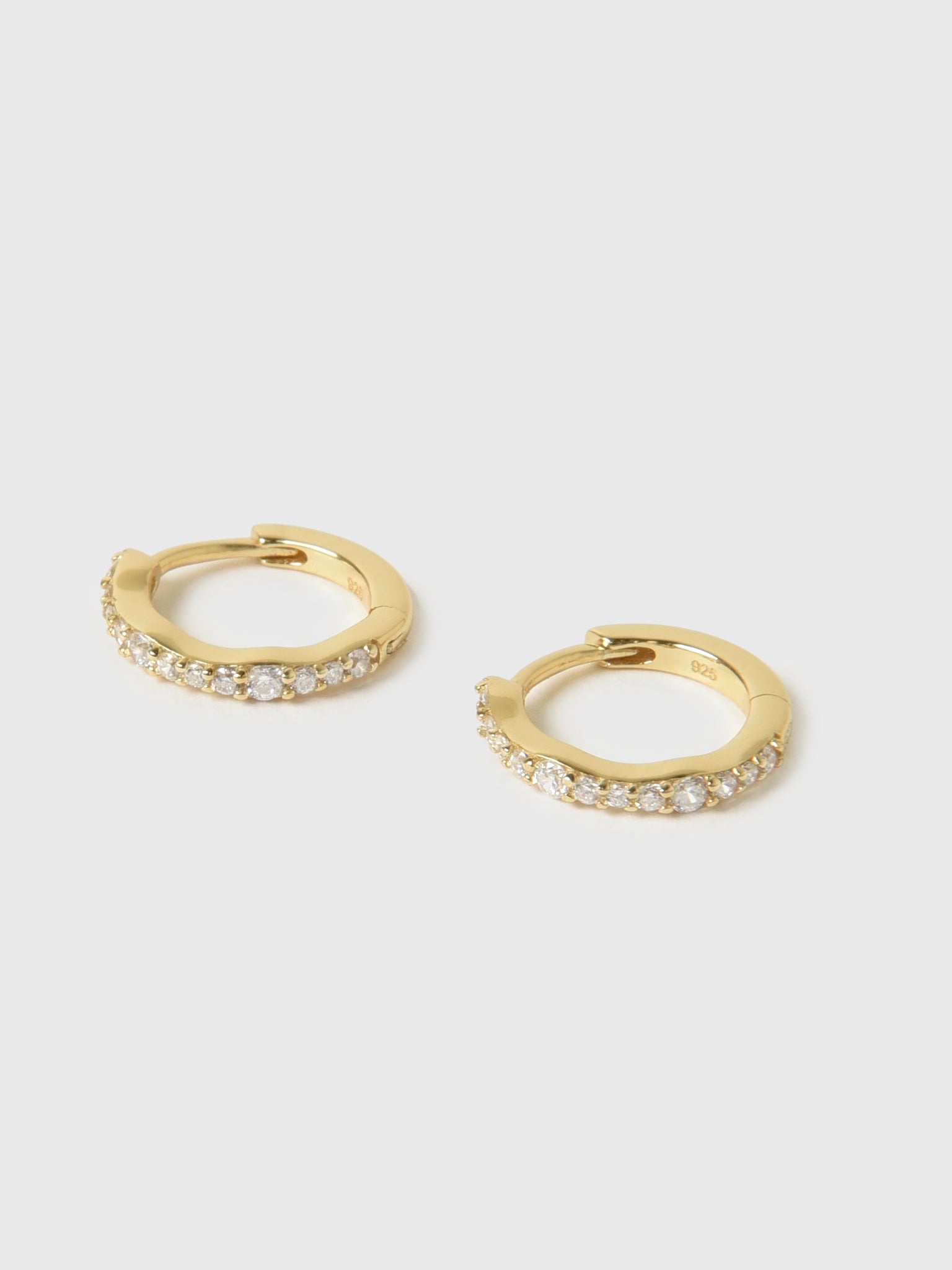 Joy Dravecky Pavé Ripple Huggie Earrings - Saint Bernard