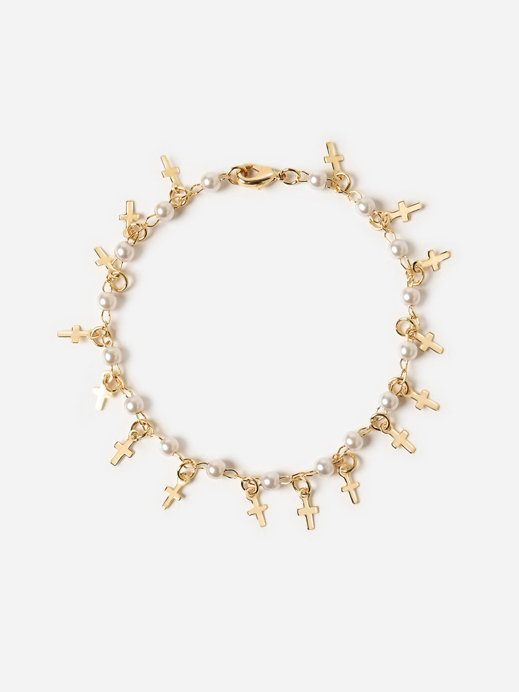 Joy Dravecky Women's Pearl Cross Shaker Bracelet - Saint Bernard