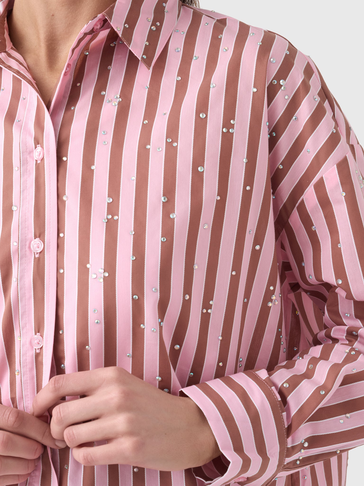 Essentiel Antwerp Women's Jelief Rhinestone Shirt - Saint Bernard