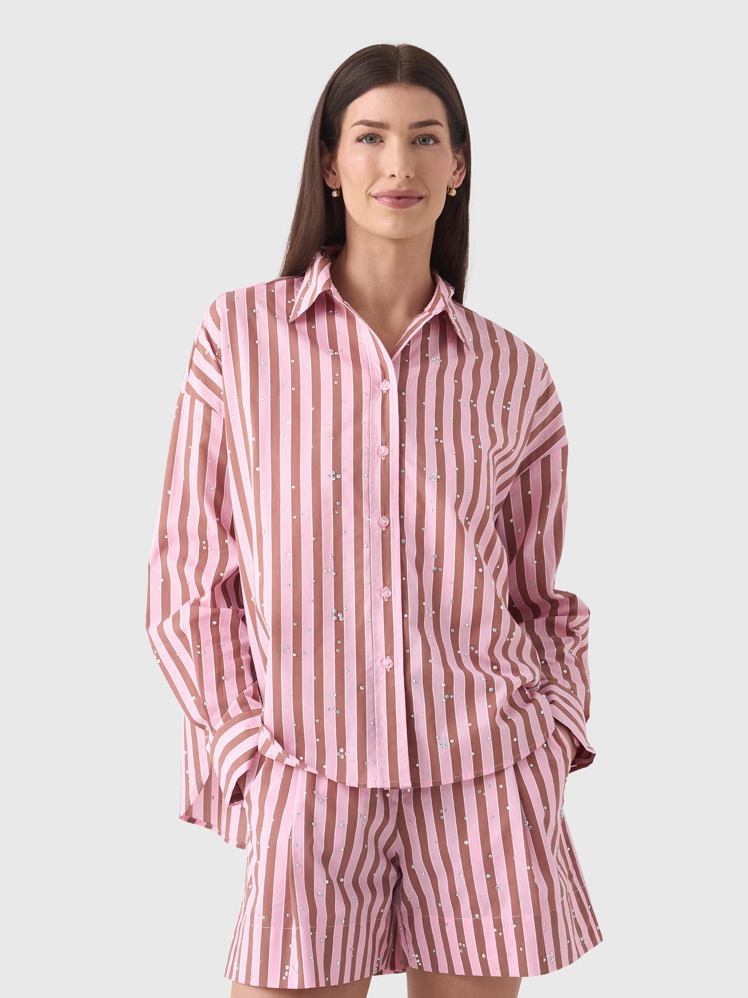Essentiel Antwerp Women's Jelief Rhinestone Shirt - Saint Bernard