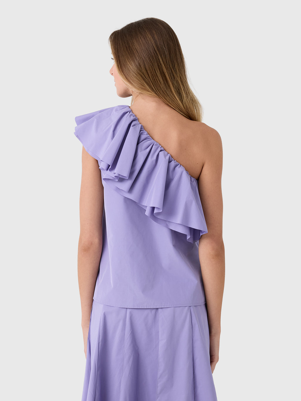 Essentiel Antwerp Women's Jillian Asymmetric Ruffle Top - Saint Bernard