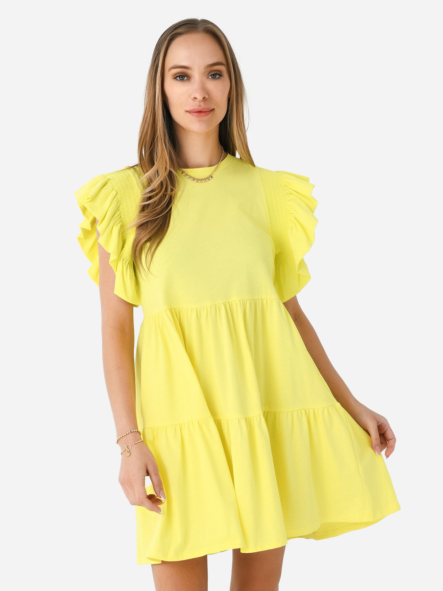 English Factory Women's Knit Ruffled Mini Dress - Saint Bernard