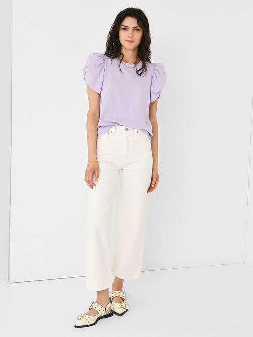 English Factory Women's Ruched Sleeve T-Shirt