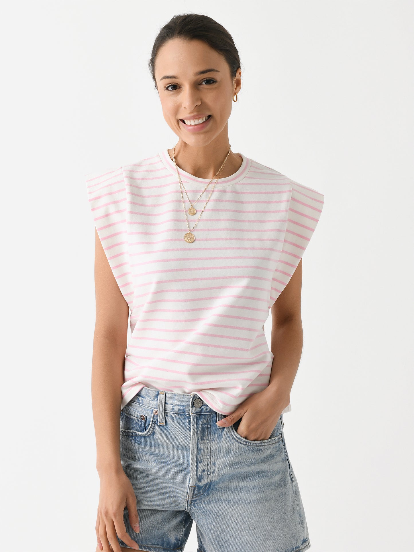 English Factory Women's Stripe Sleeveless T-Shirt