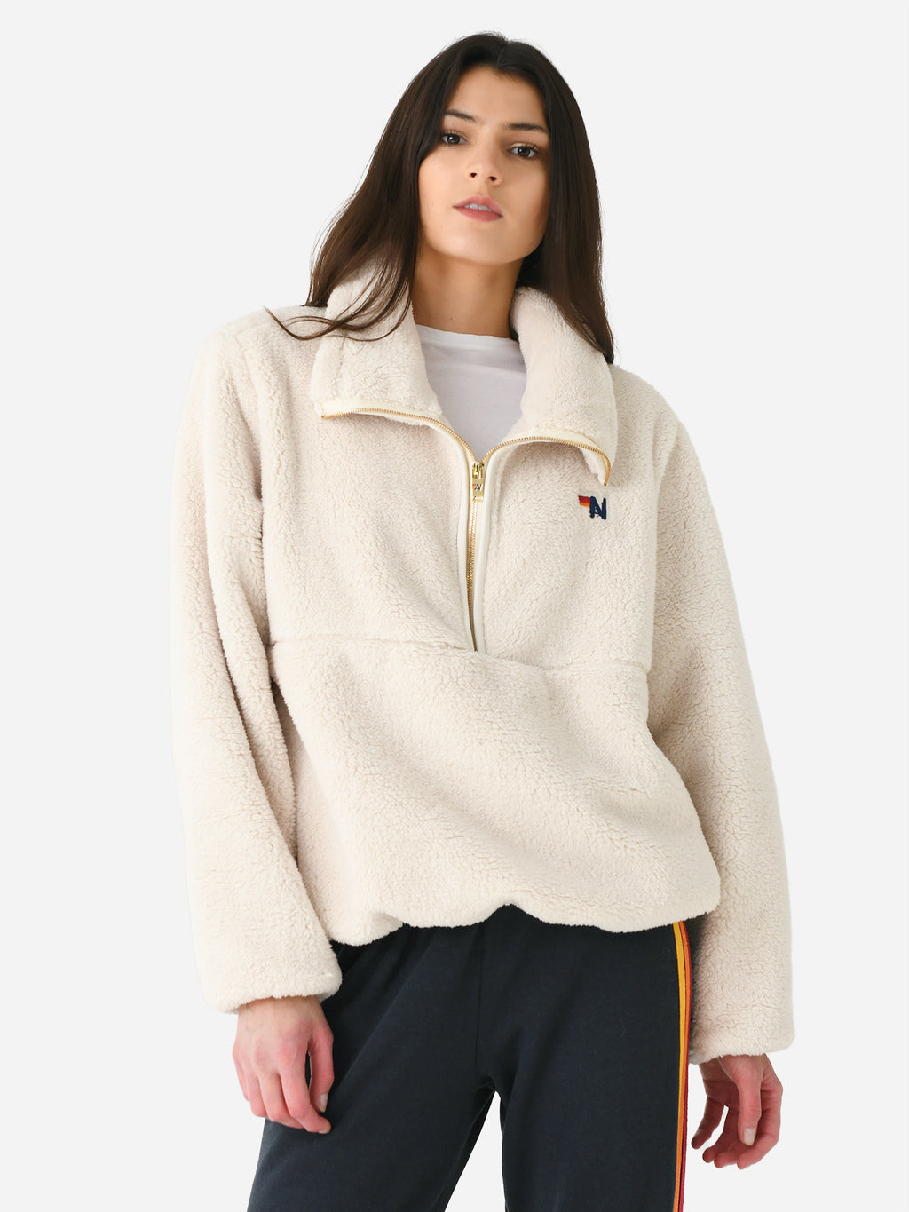 Aviator Nation Women's Teddy Aprés Half-Zip Jacket - Saint Bernard