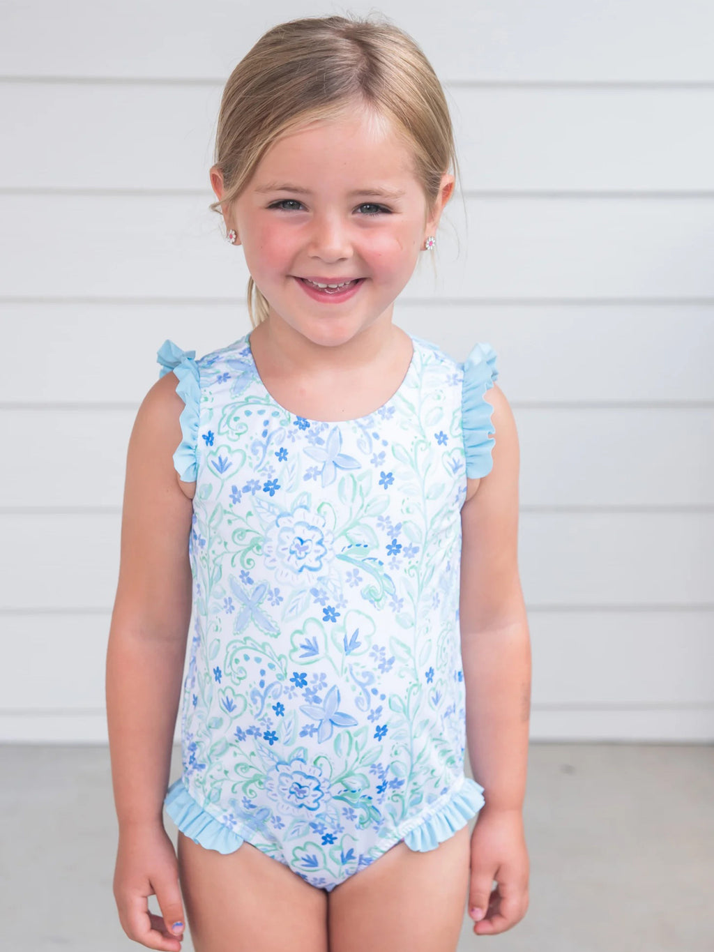 James + Lottie Girls' Audrey One-Piece Swimsuit - Saint Bernard