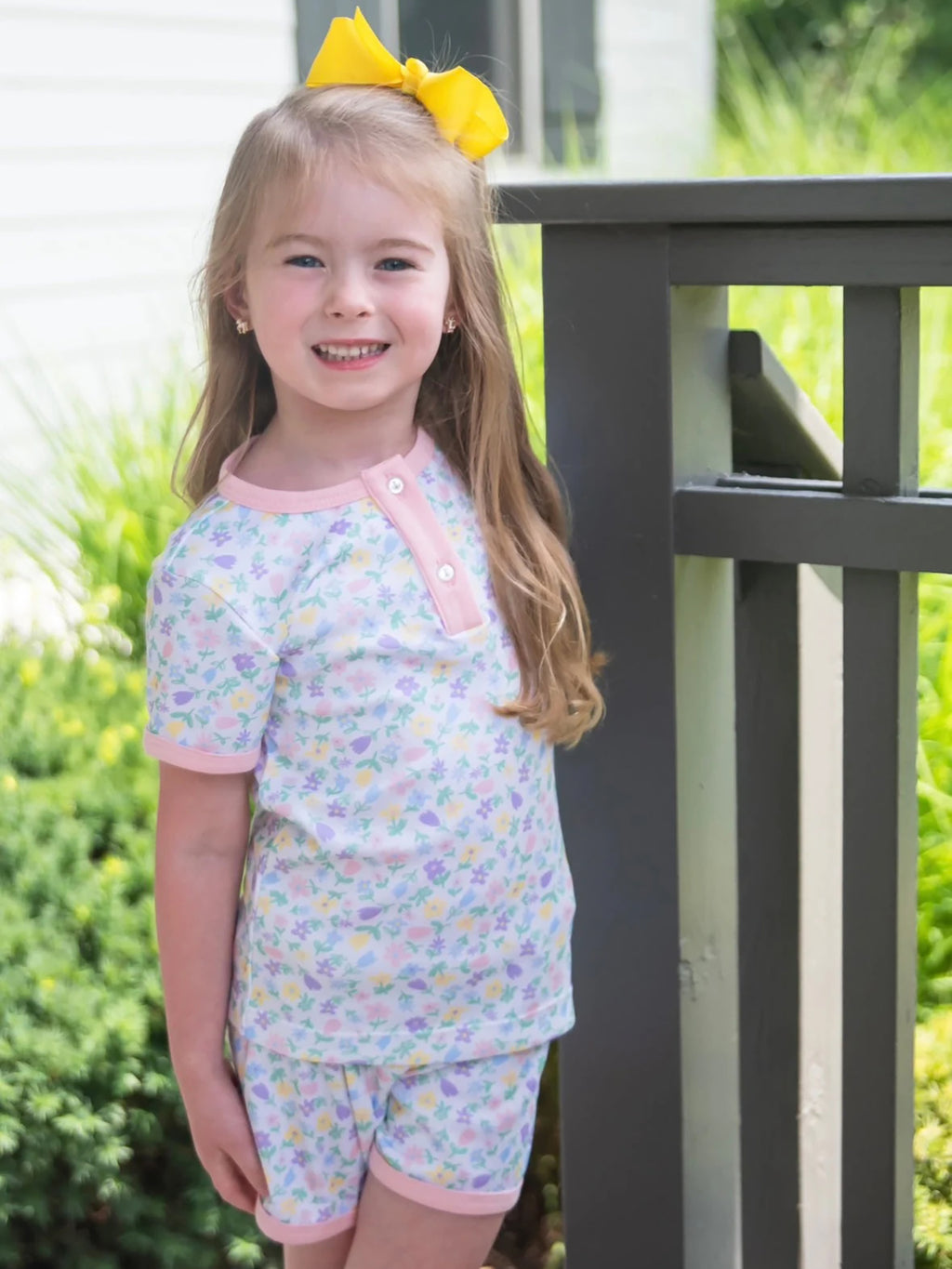 James + Lottie Girls' Two Piece Short Jammie - Saint Bernard