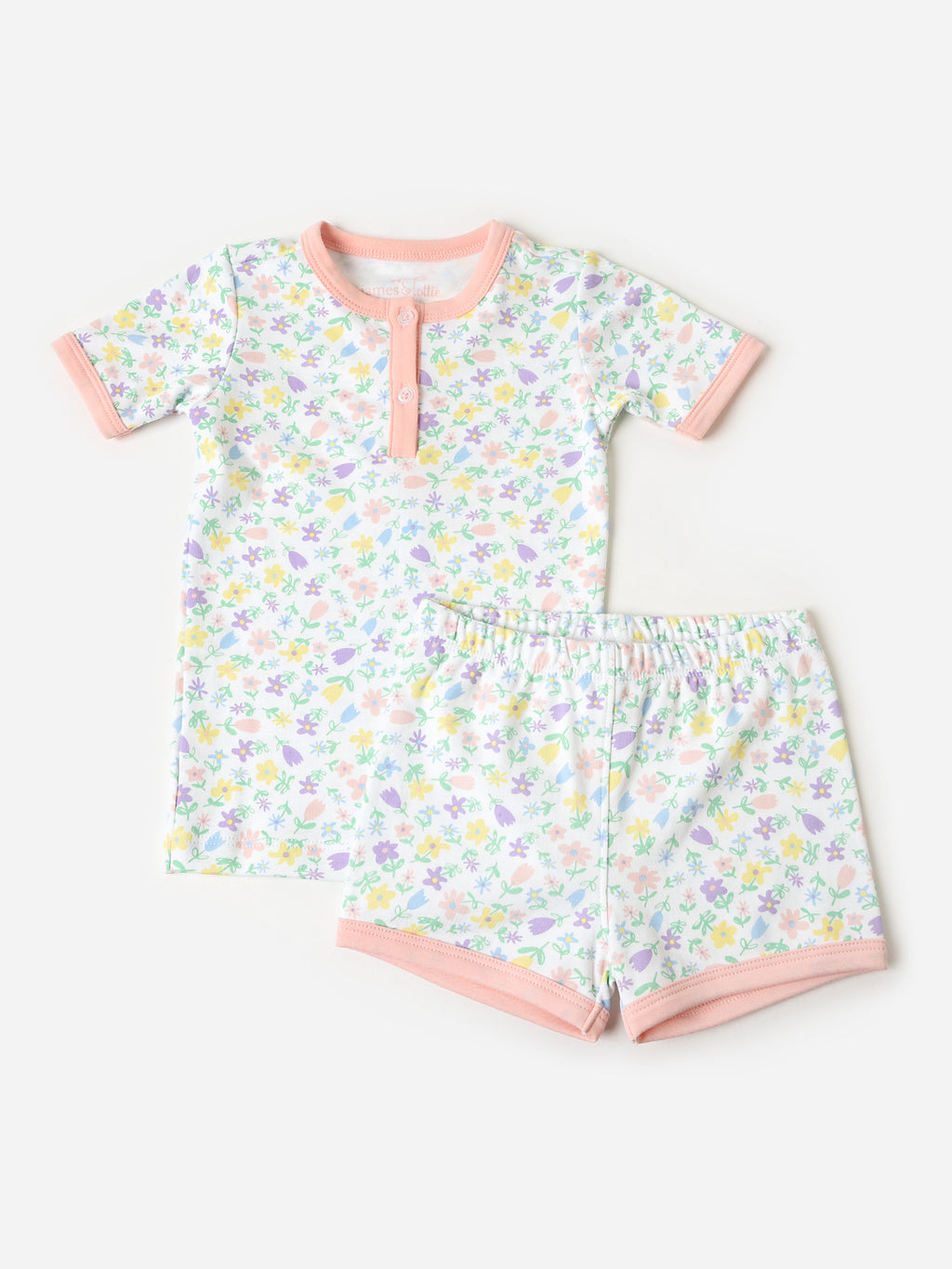 James + Lottie Girls' Two Piece Short Jammie - Saint Bernard