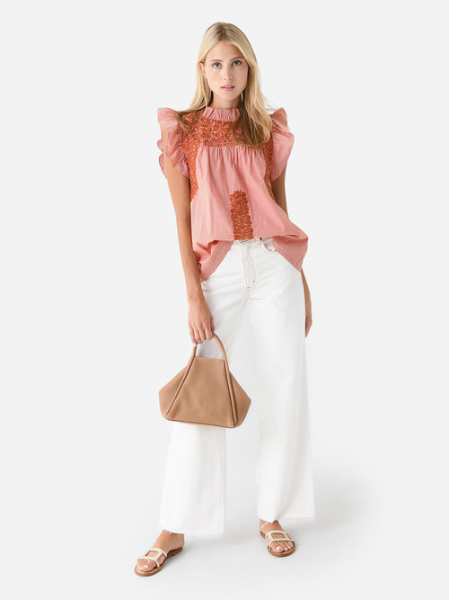 J. Marie Women's The Scotland Ruffle Neck Top
