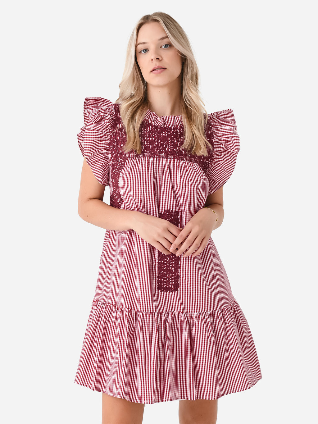 J. Marie Women's The Tilly Ruffle Neck Dress - Saint Bernard