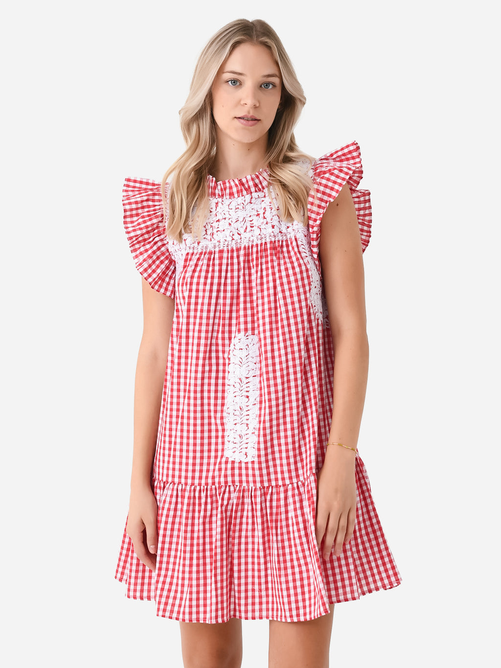 J. Marie Women's The Andy Ruffle Neck Dress - Saint Bernard