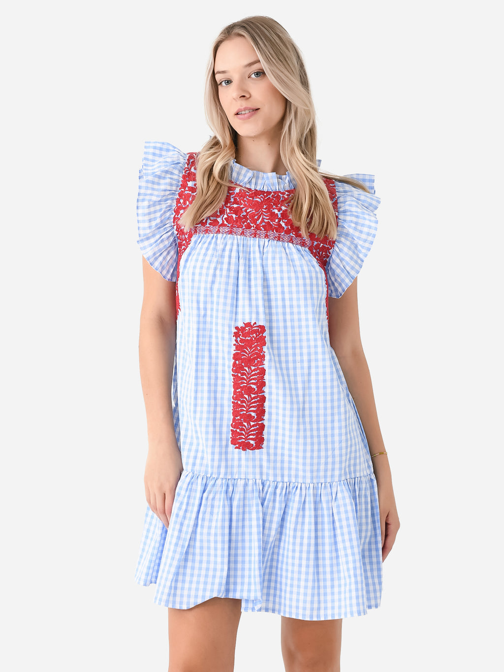 J. Marie Women's The Rebel Ruffle Neck Dress - Saint Bernard