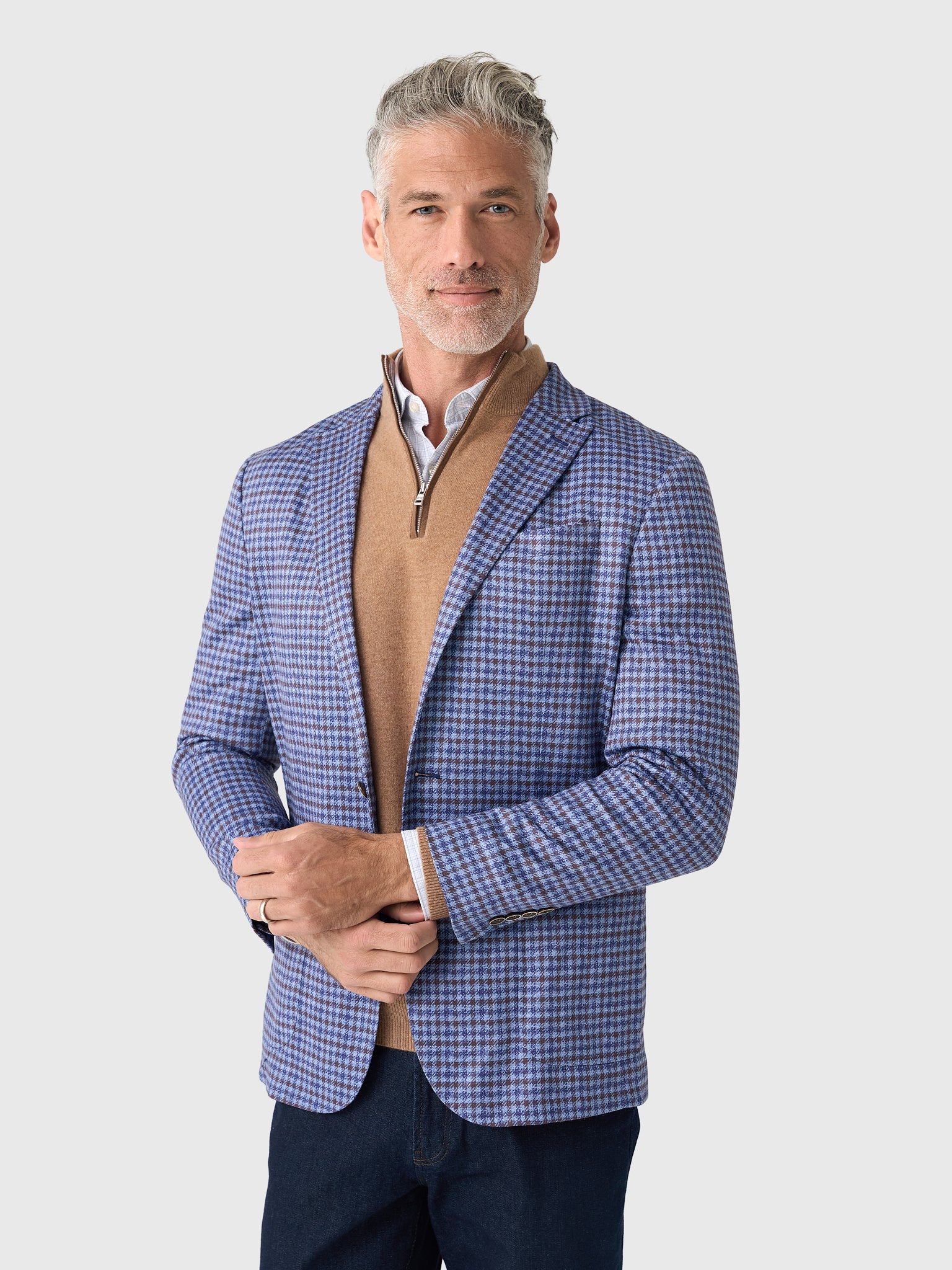 Johnnie-O Men's Thayer Top Shelf Houndstooth Knit Sport Coat - Saint Bernard
