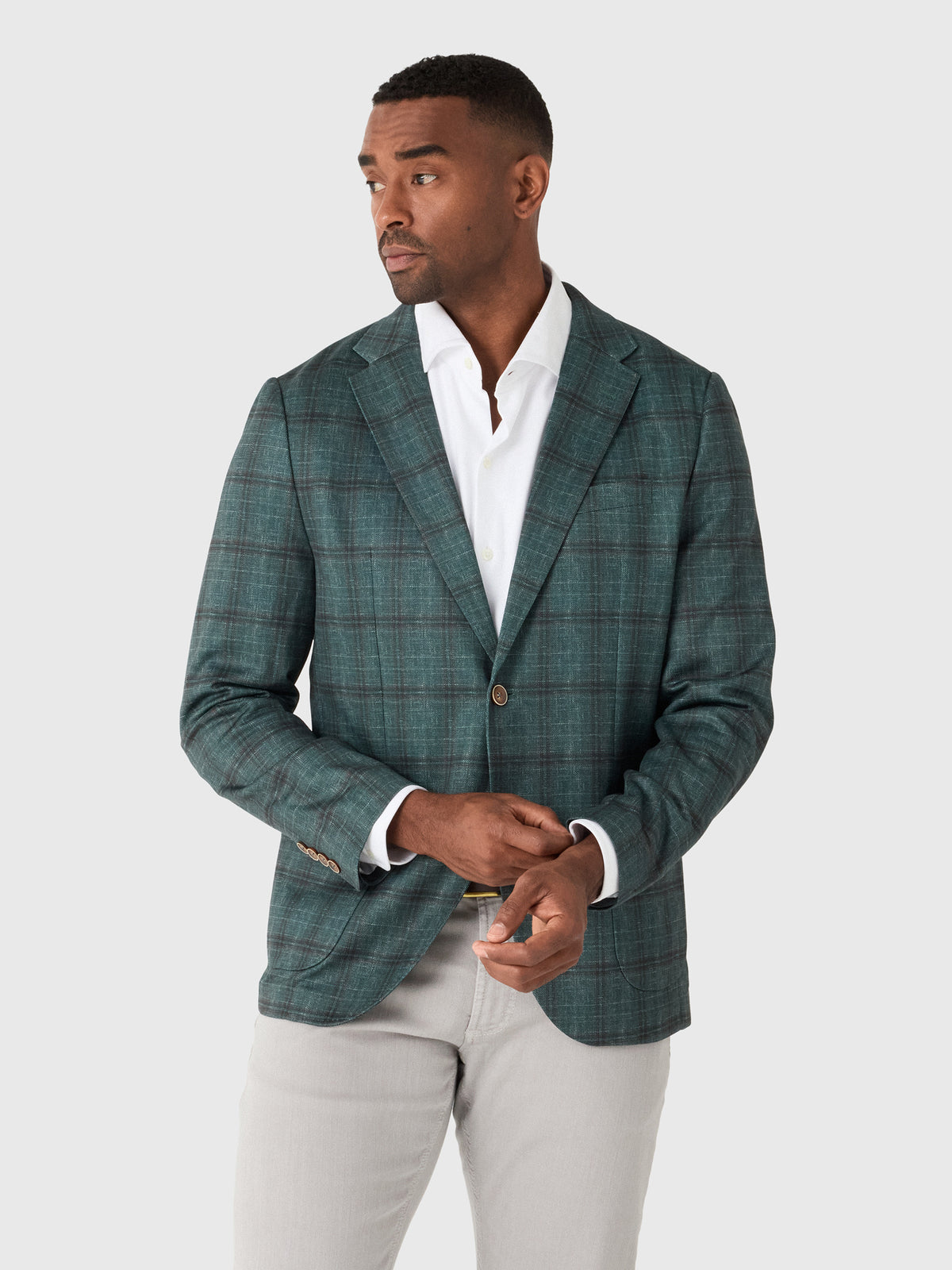 Johnnie-O Men's Zephyr Pane Printed Knit Stretch Sport Coat - Saint Bernard