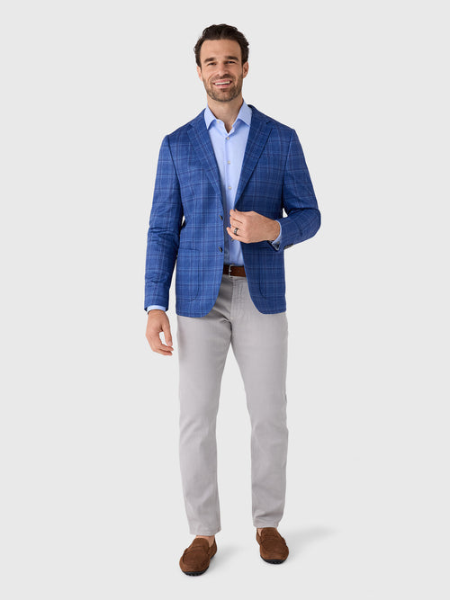 Johnnie-O Men's Donington Plaid Printed Knit Stretch Sport Coat - Saint Bernard