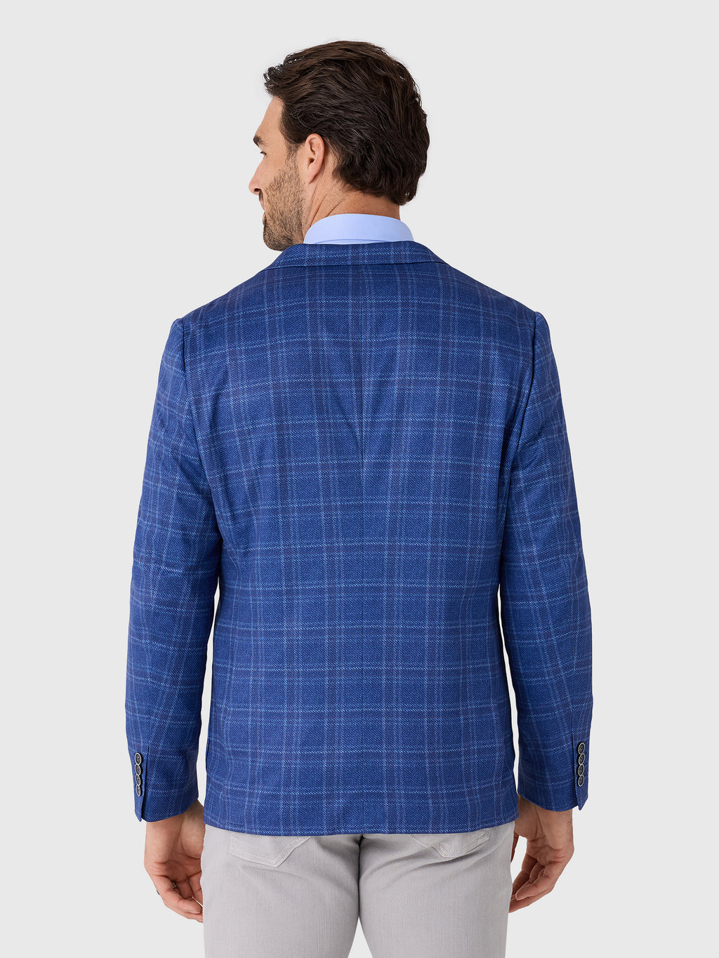 Johnnie-O Men's Donington Plaid Printed Knit Stretch Sport Coat - Saint Bernard