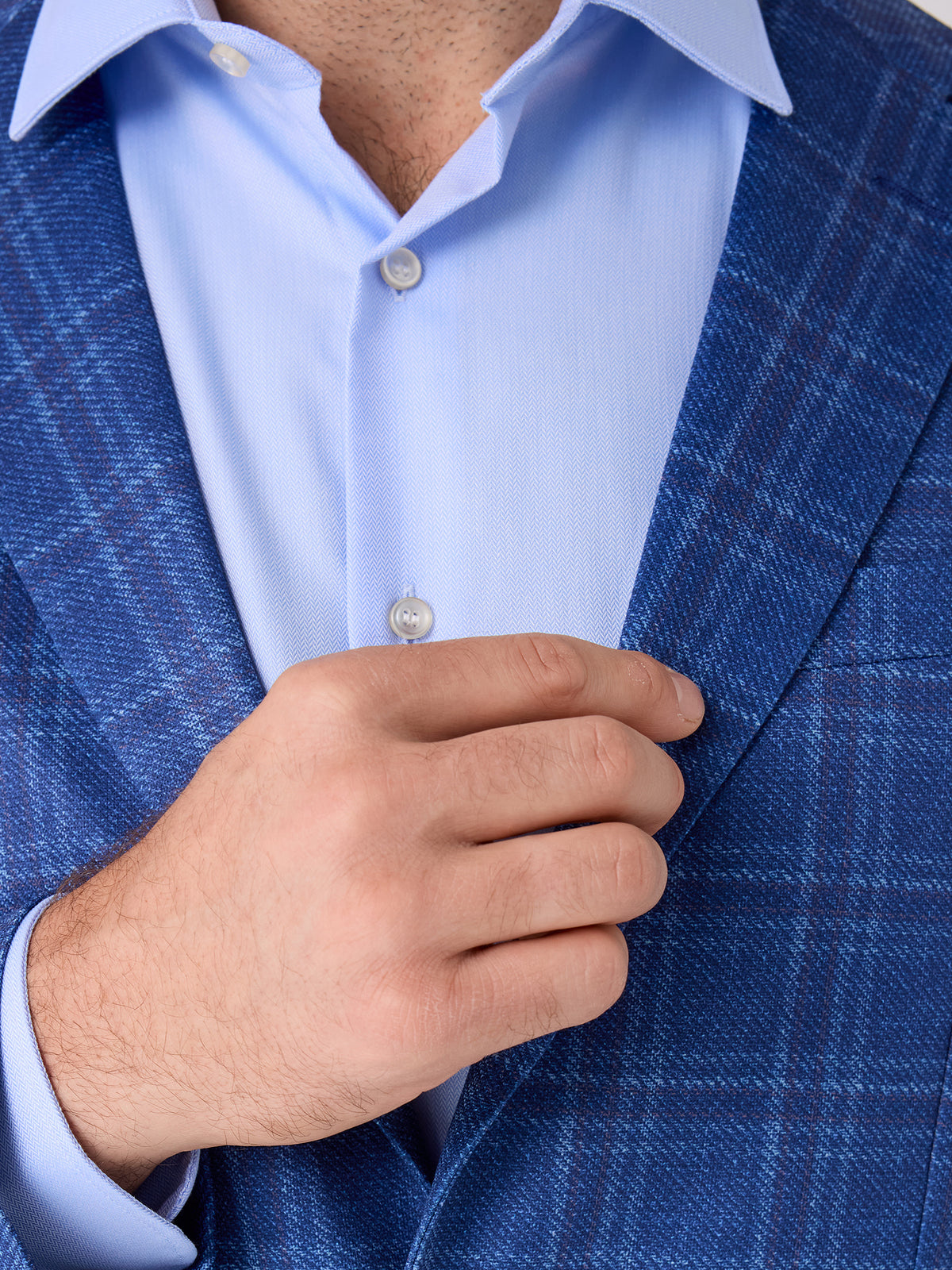 Johnnie-O Men's Donington Plaid Printed Knit Stretch Sport Coat - Saint Bernard