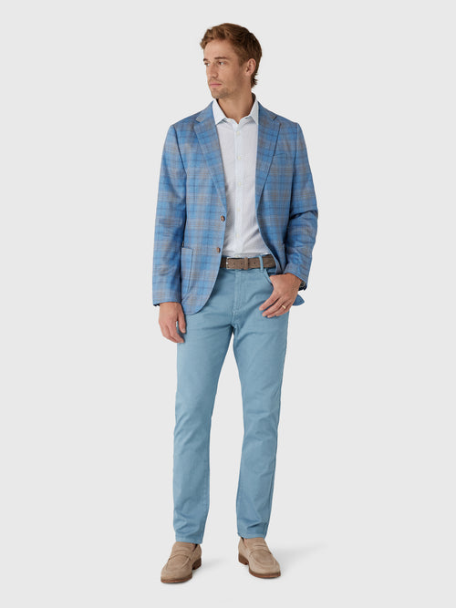 Johnnie-O Men's Santa Anita Plaid Printed Knit Stretch Sport Coat - Saint Bernard