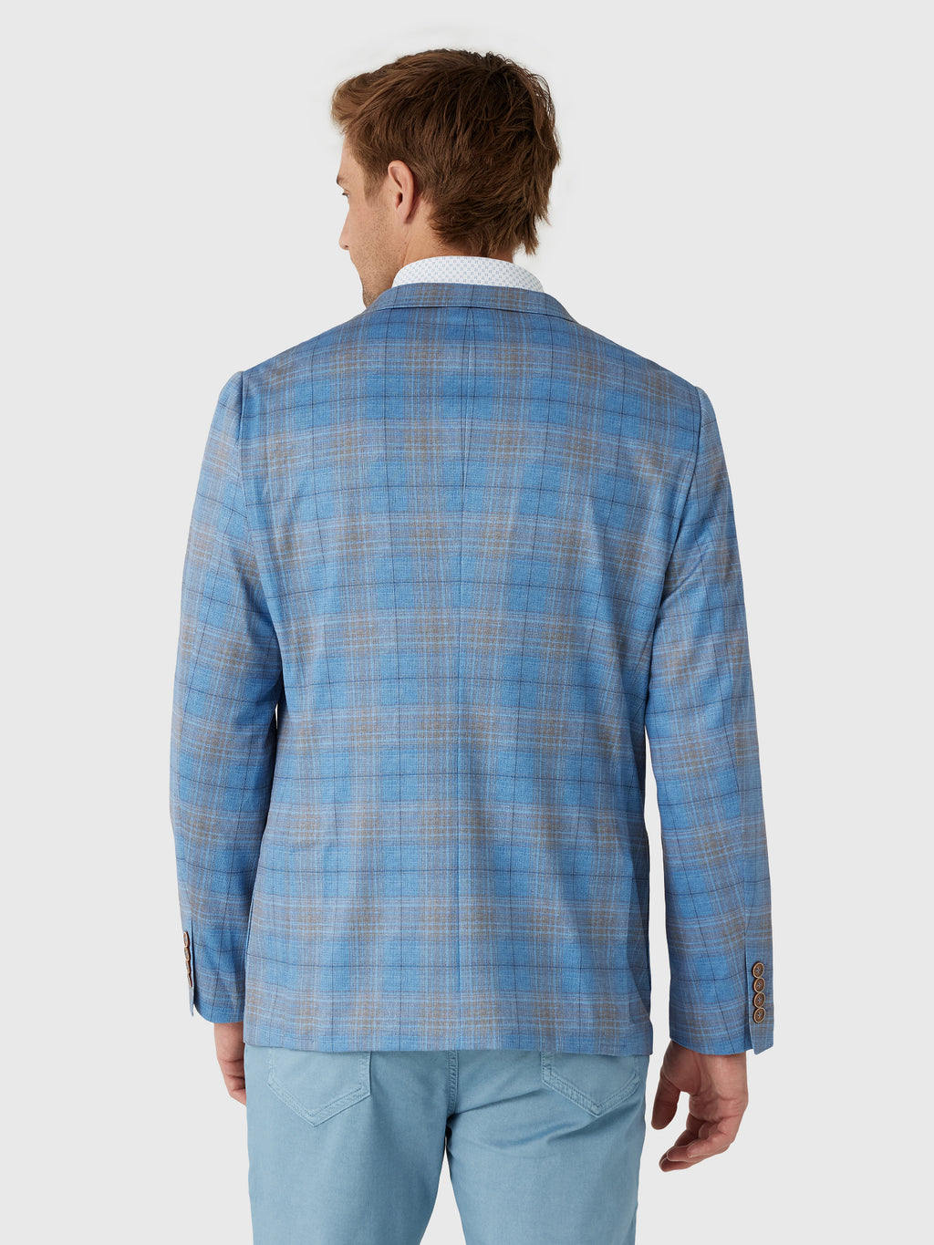 Johnnie-O Men's Santa Anita Plaid Printed Knit Stretch Sport Coat - Saint Bernard