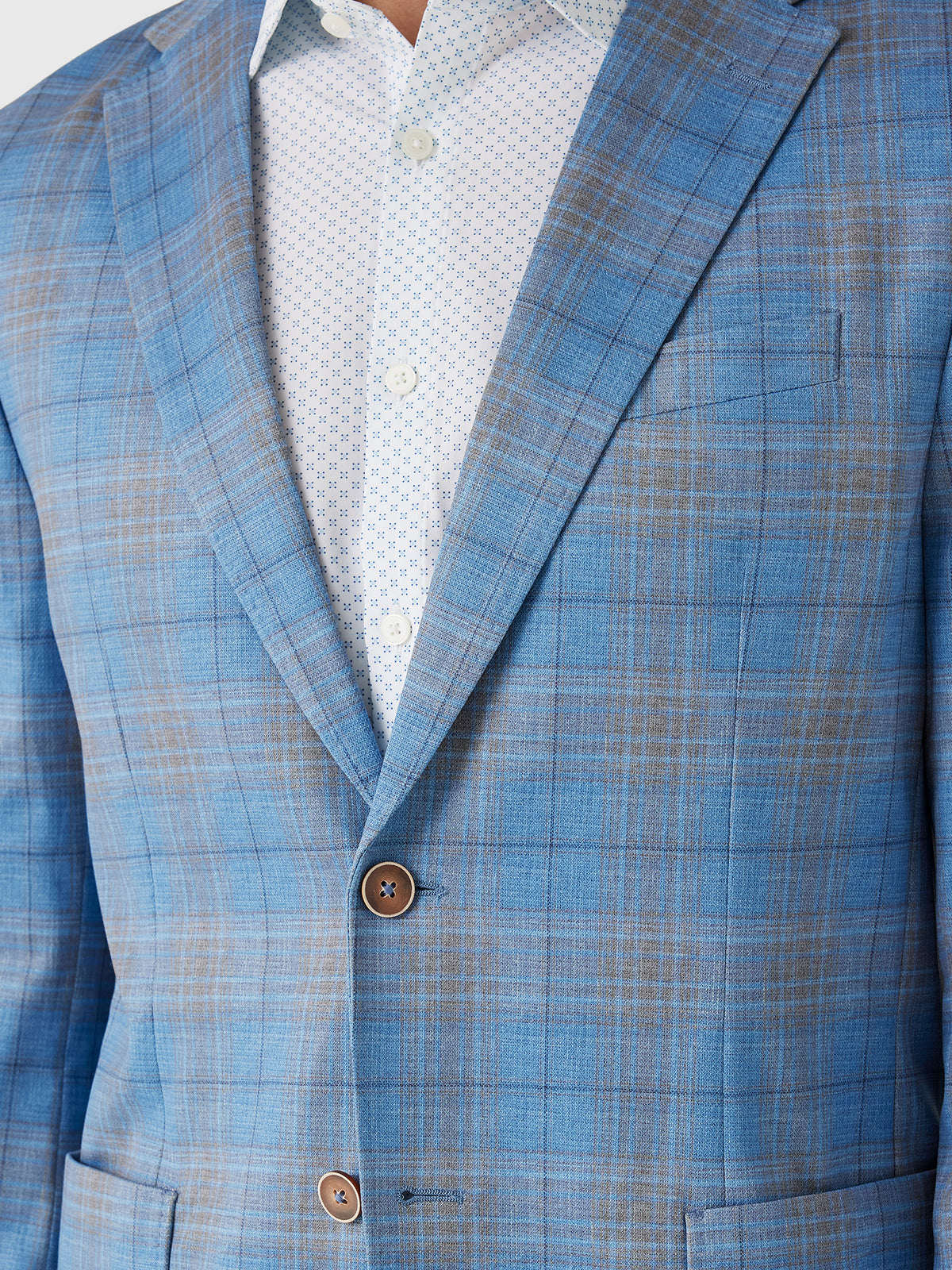 Johnnie-O Men's Santa Anita Plaid Printed Knit Stretch Sport Coat - Saint Bernard