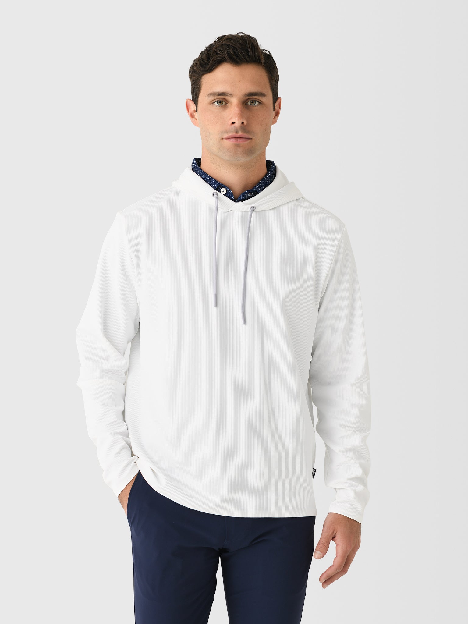 Johnnie-O Men's Hoppin Rib Knit Performance Hoodie - Saint Bernard