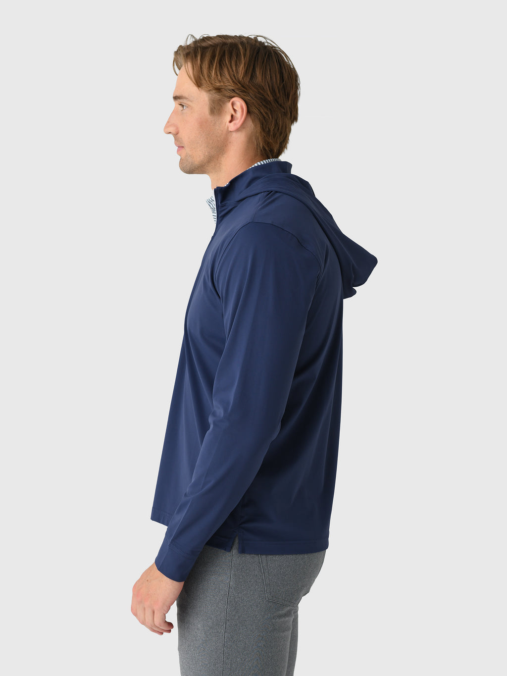 Johnnie-O Men's Robby Performance Quarter-Zip Hybrid Hoodie - Saint Bernard